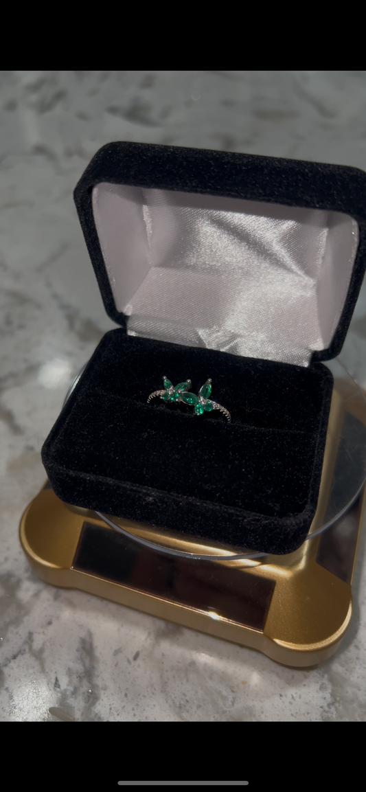 Real silver butterfly ring