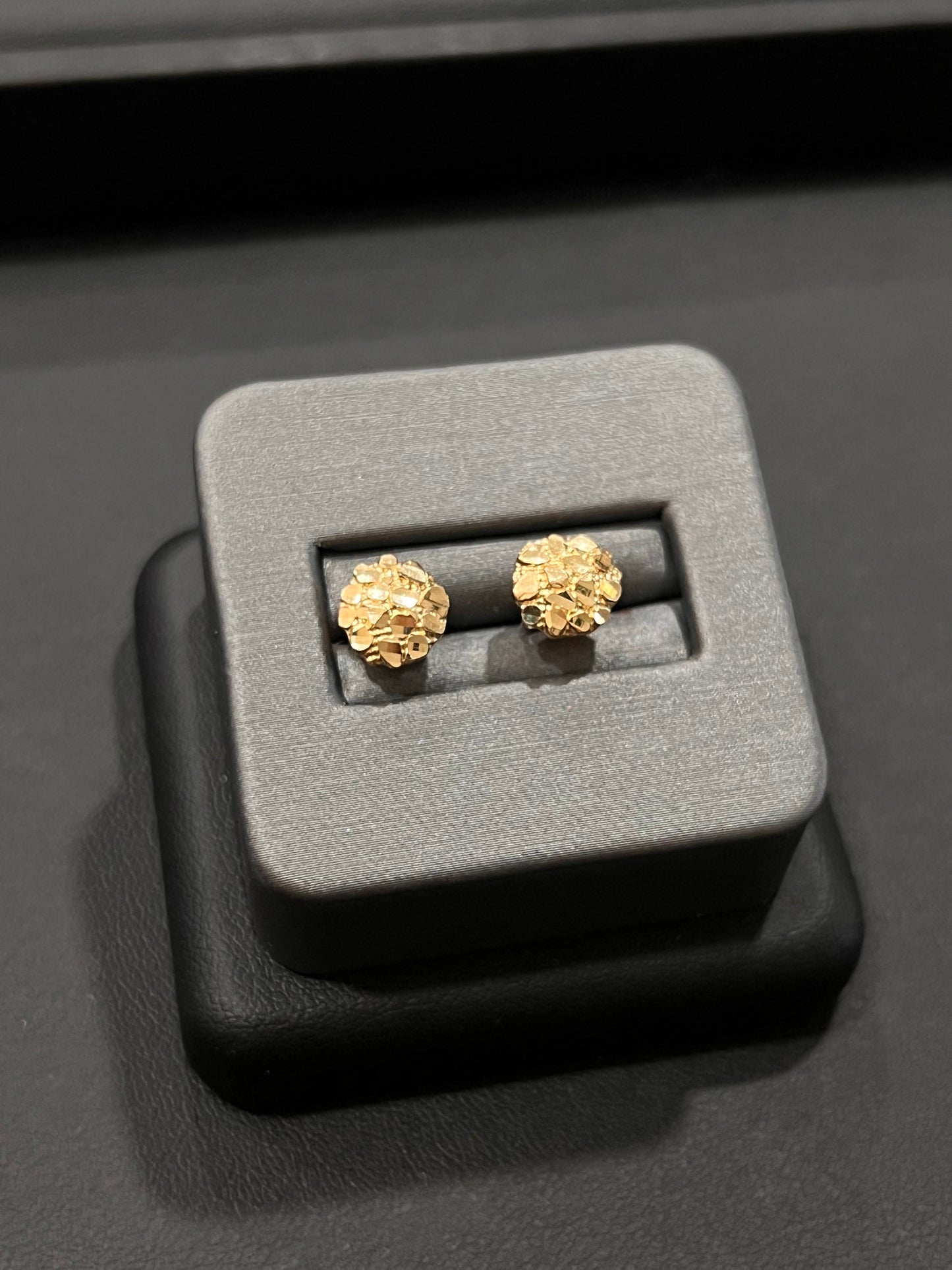 10k real gold small nugget earrings