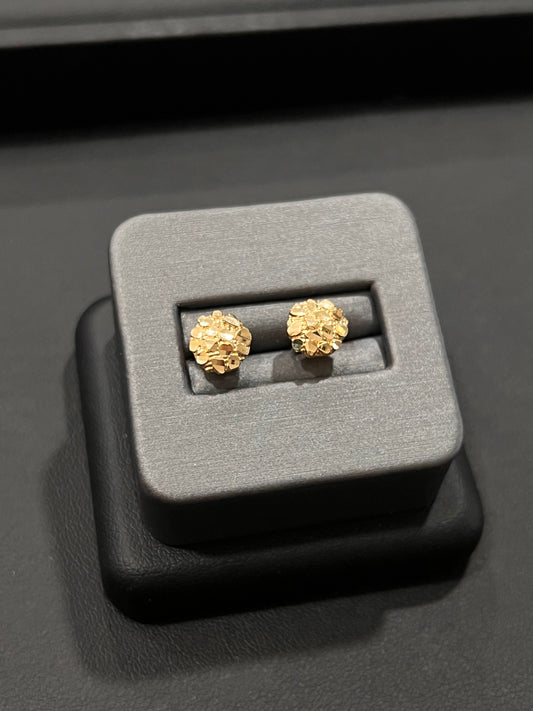 10k real gold small nugget earrings