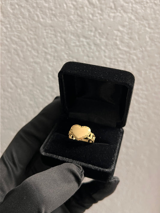 Chino heart ring 14k real gold
