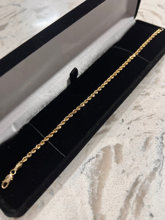 Solid 14k rope bracelet