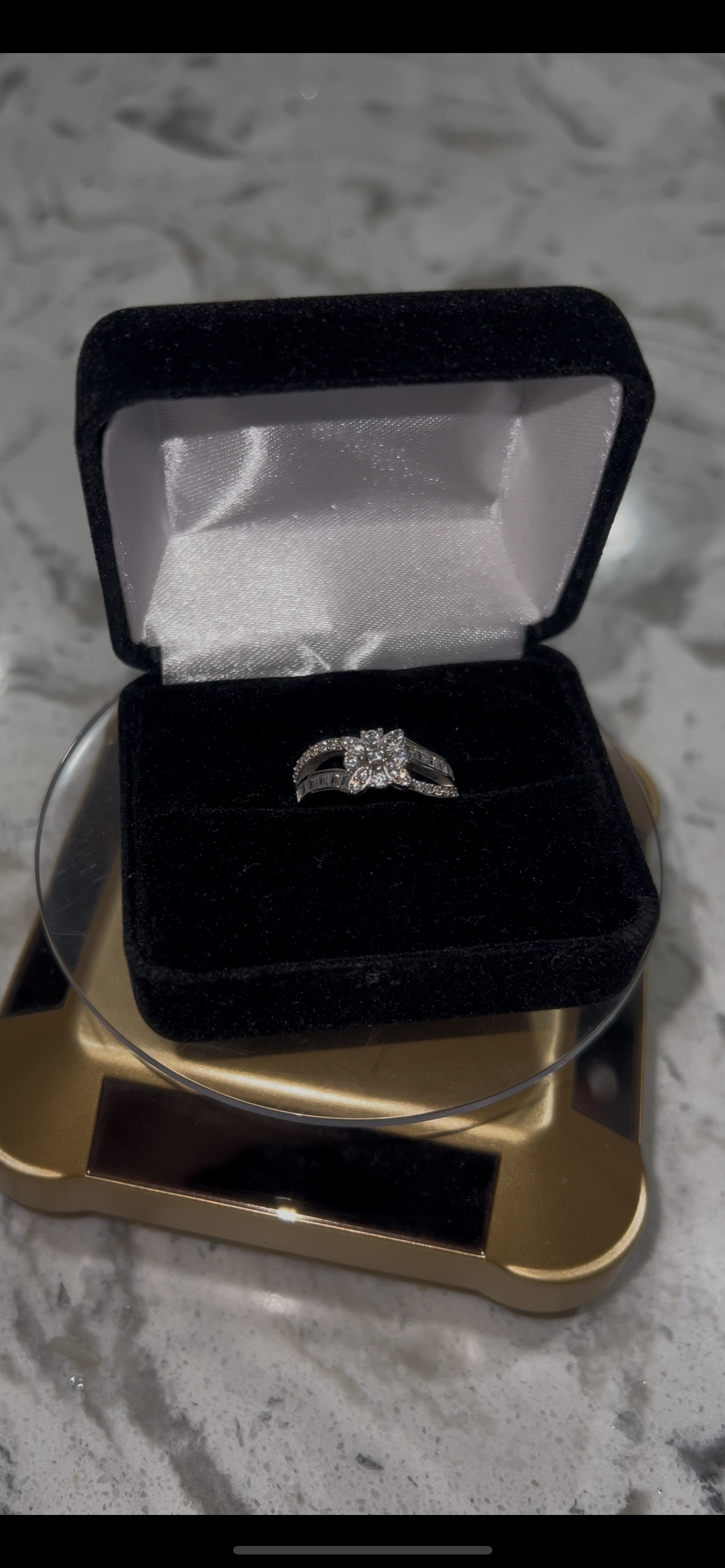 Real silver flower ring