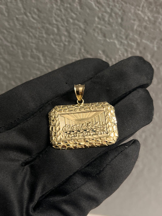10k real gold last supper pendant