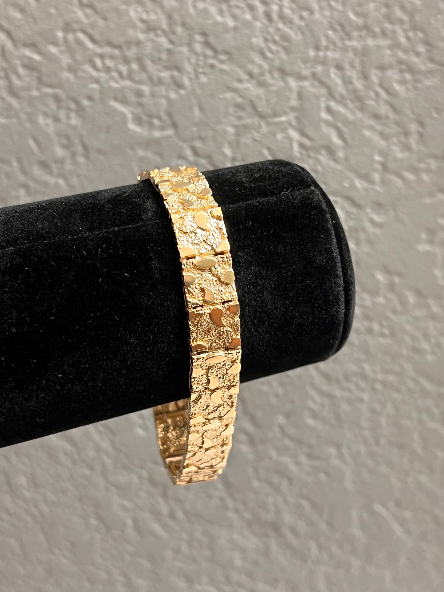 14k real gold nugget bracelet