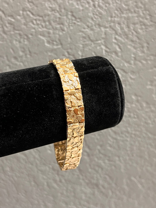 14k real gold nugget bracelet