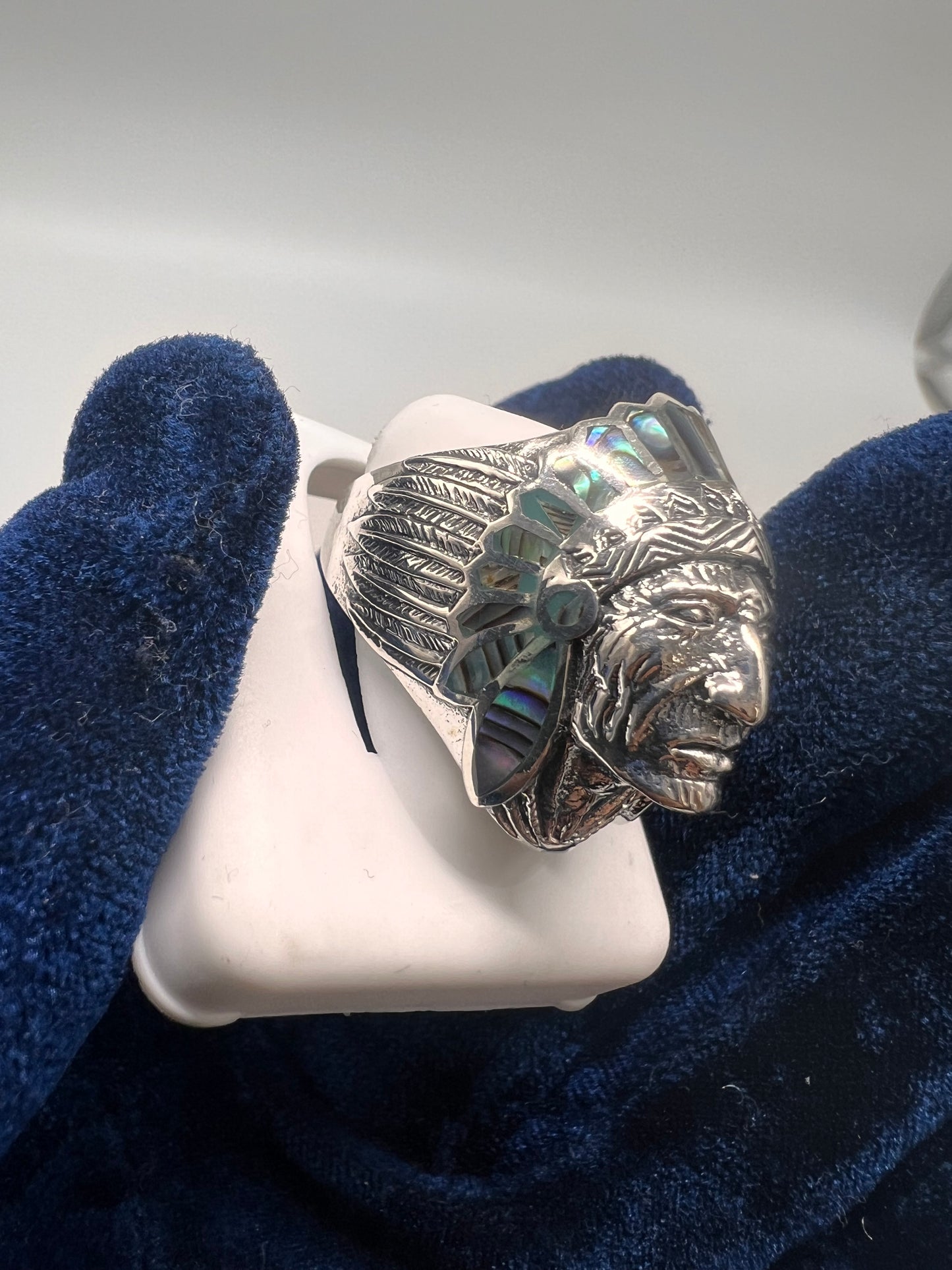 Indian head real silver ring