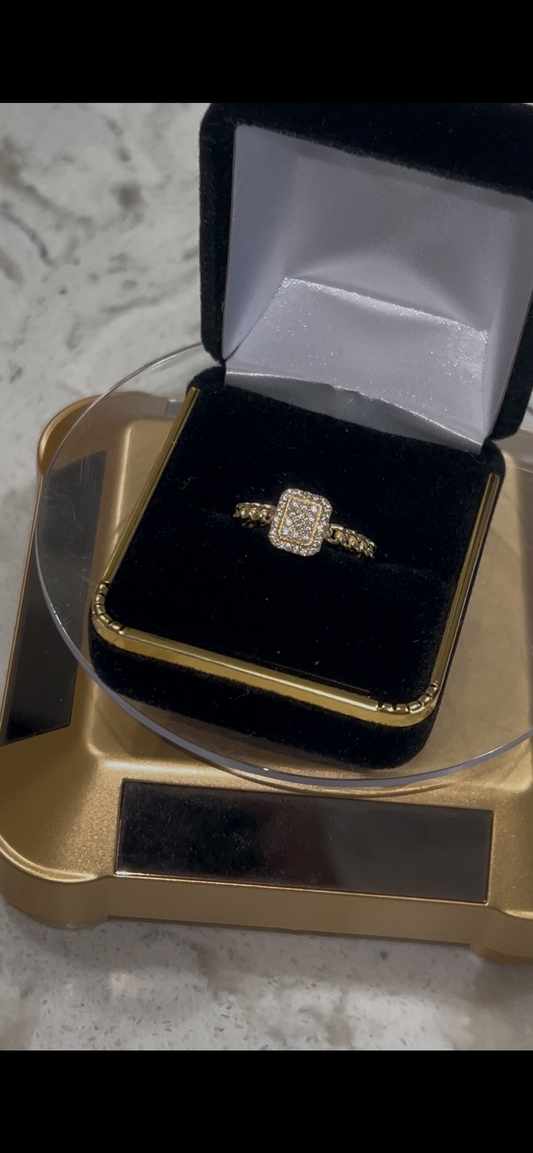 14k real gold baguette shape ring