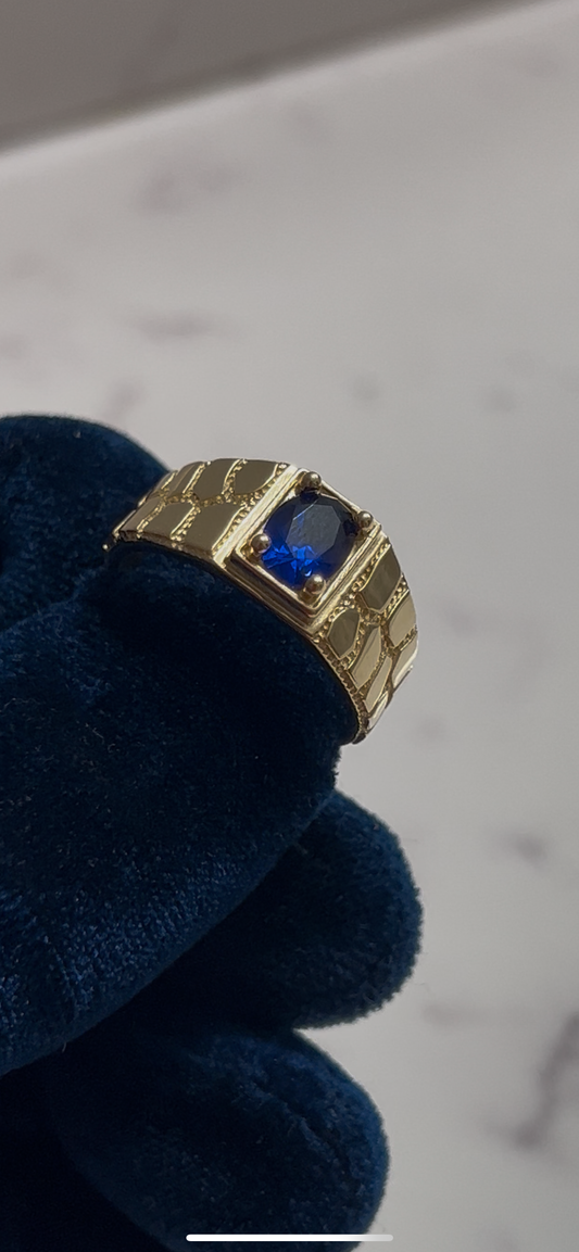 Sapphire 14k real gold nugget