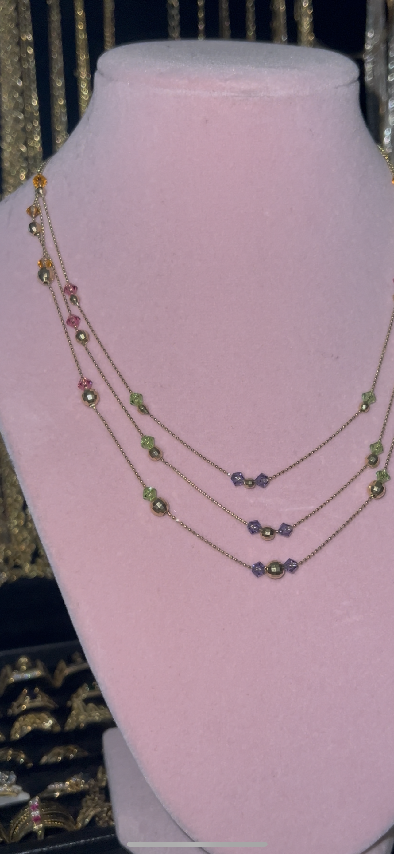 Layered 14k chain multicolor