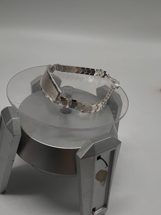 Real silver rolex style Id bracelet