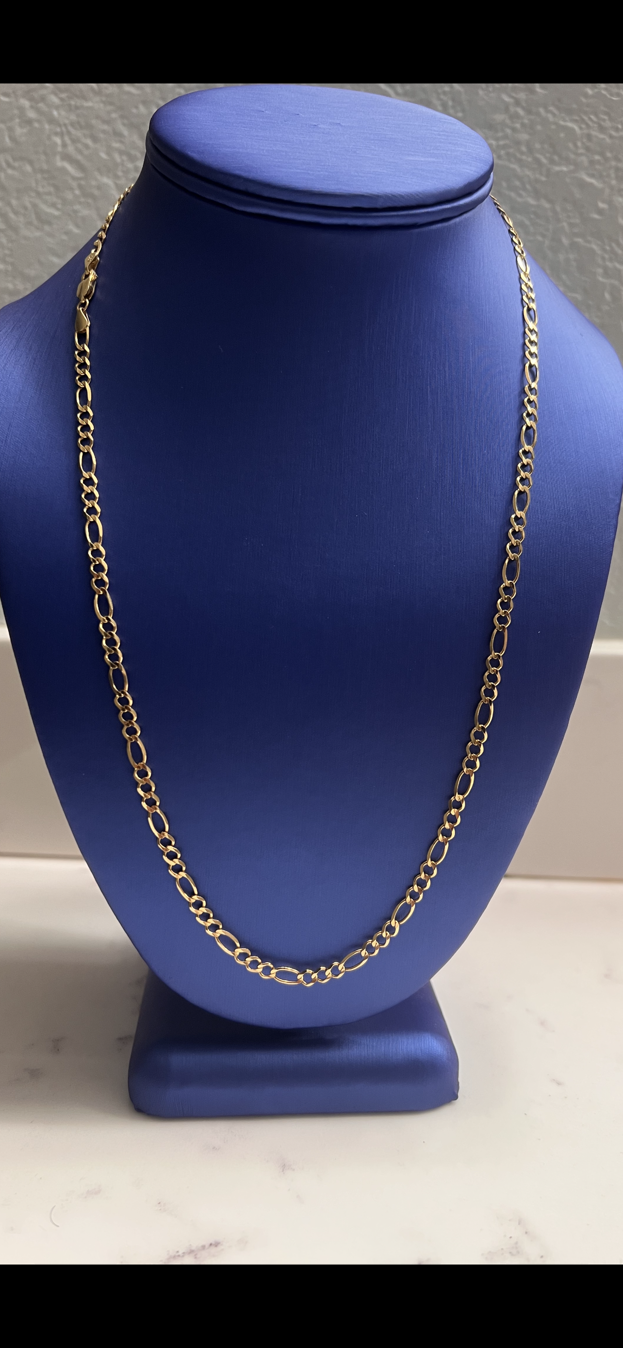 14k solid figaro chain 22inch