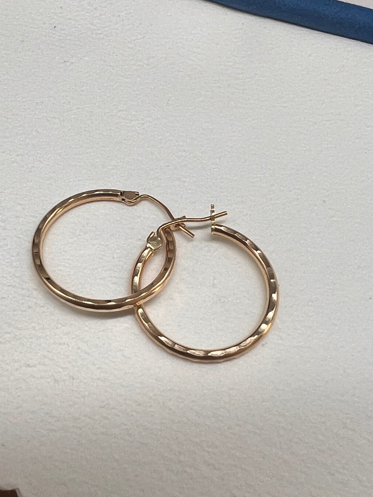 14k real gold diamond cut hoops