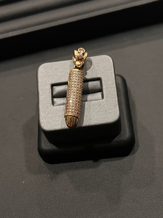 10k real gold bullet pendant