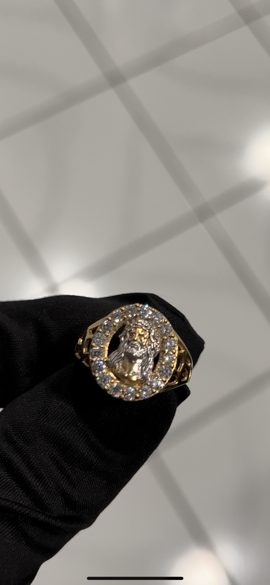 Jesus ring real 14k gold