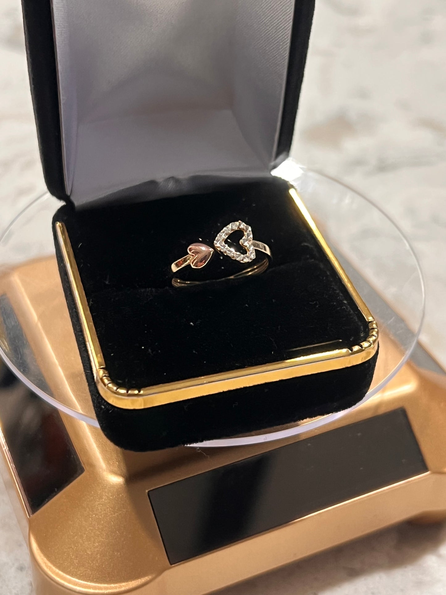 14k real gold heart ring