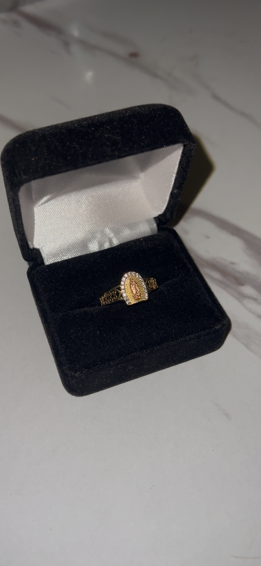 14k real gold virgen Mary ring