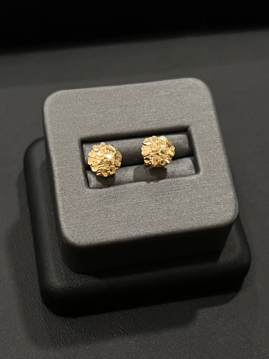 10k real gold small nugget earrings