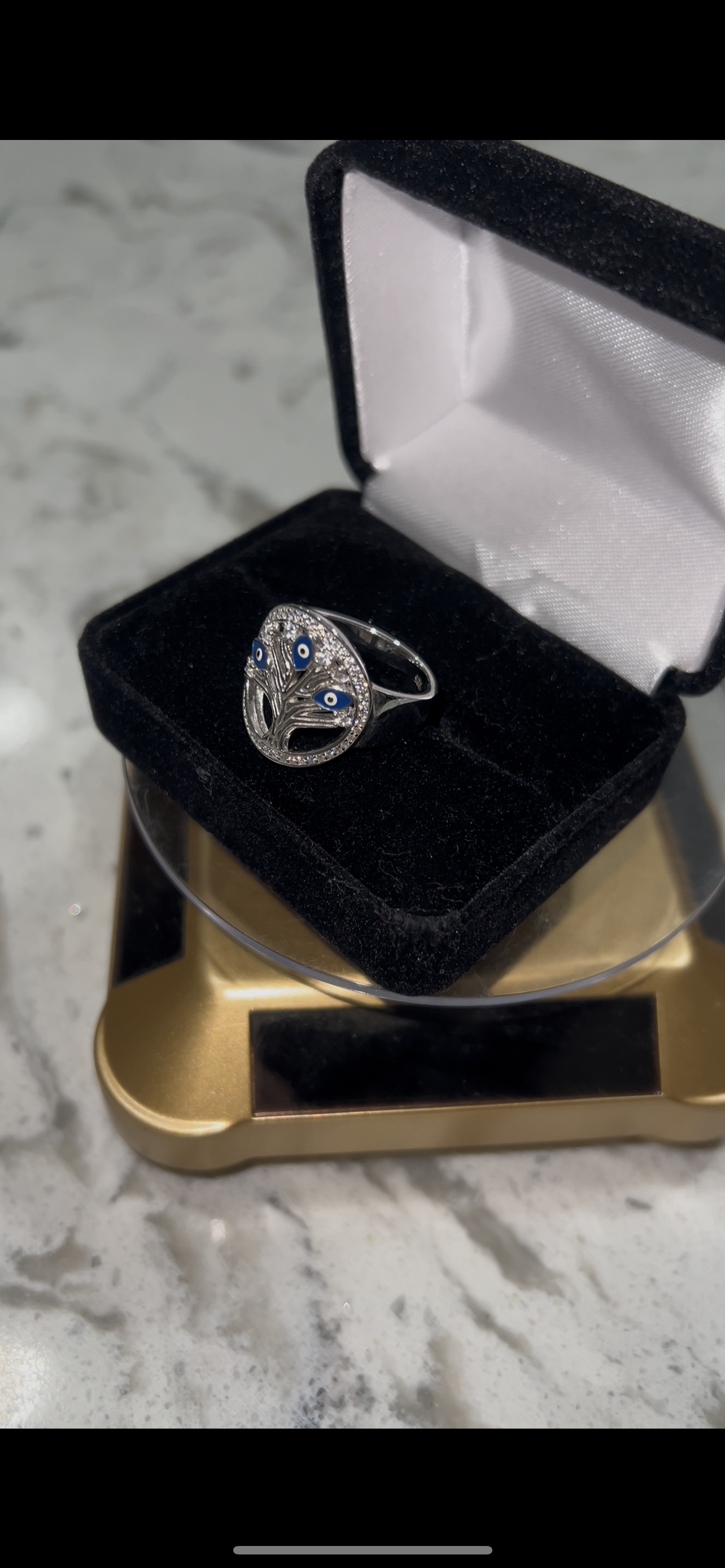 Real silver tree of life ring