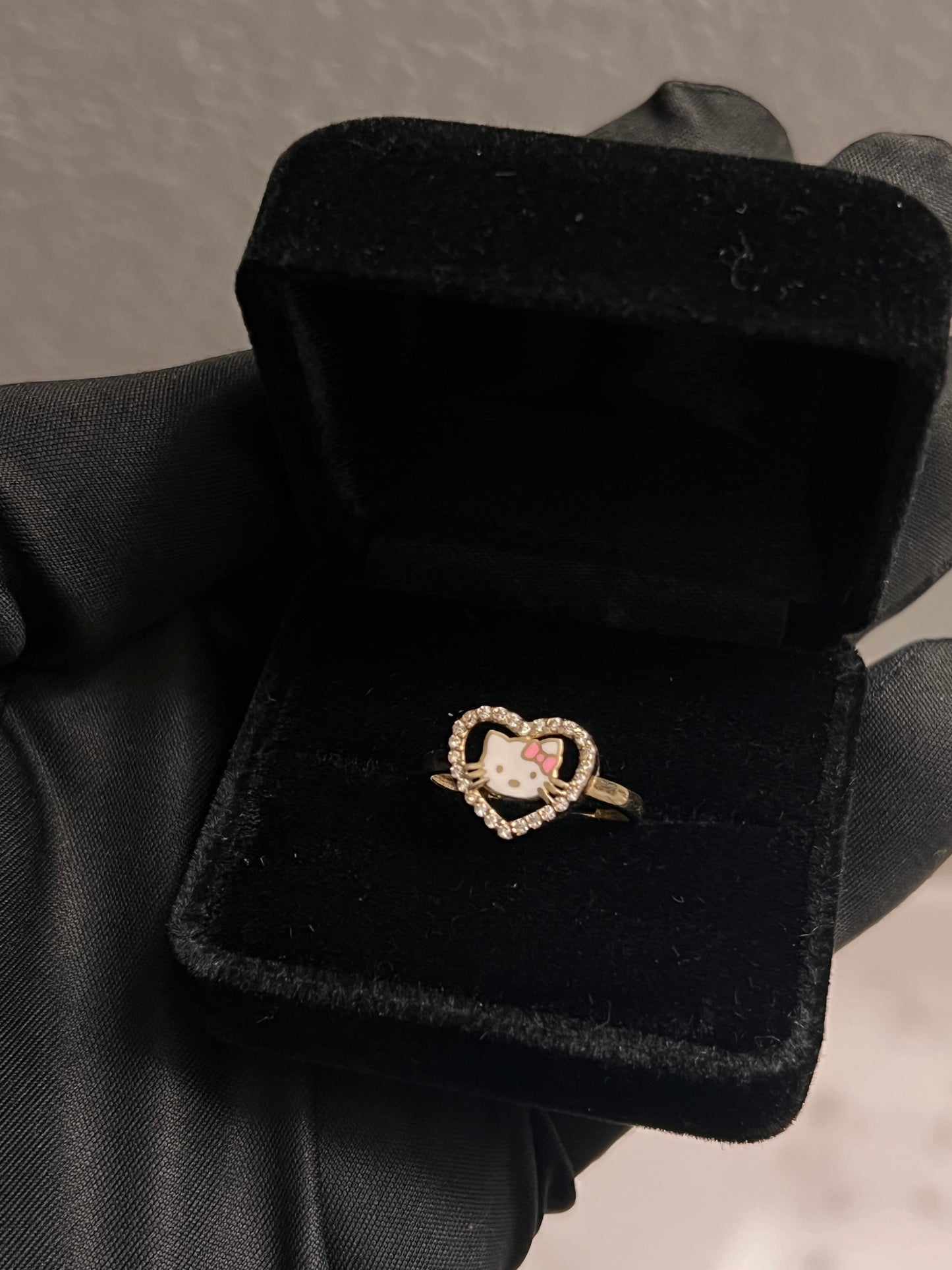 14k real gold hello kitty ring