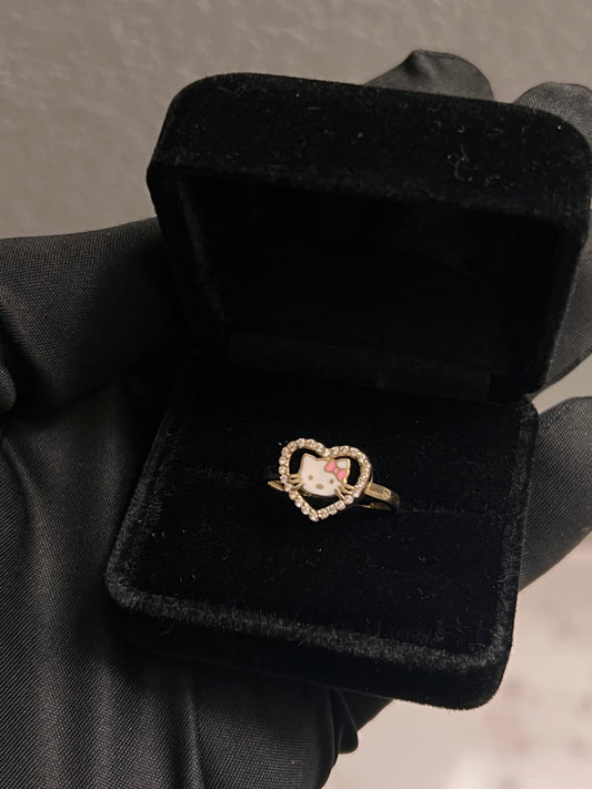 14k real gold hello kitty ring