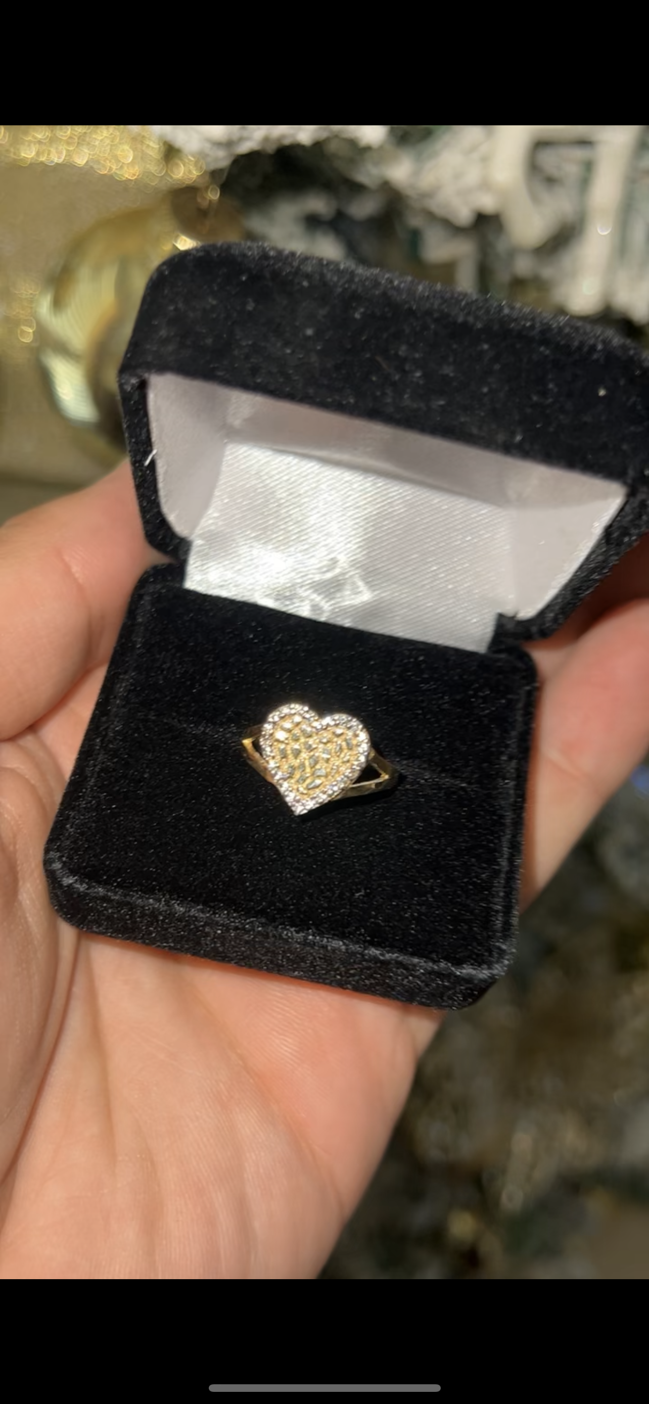 Heart nugget ring 14k real gold