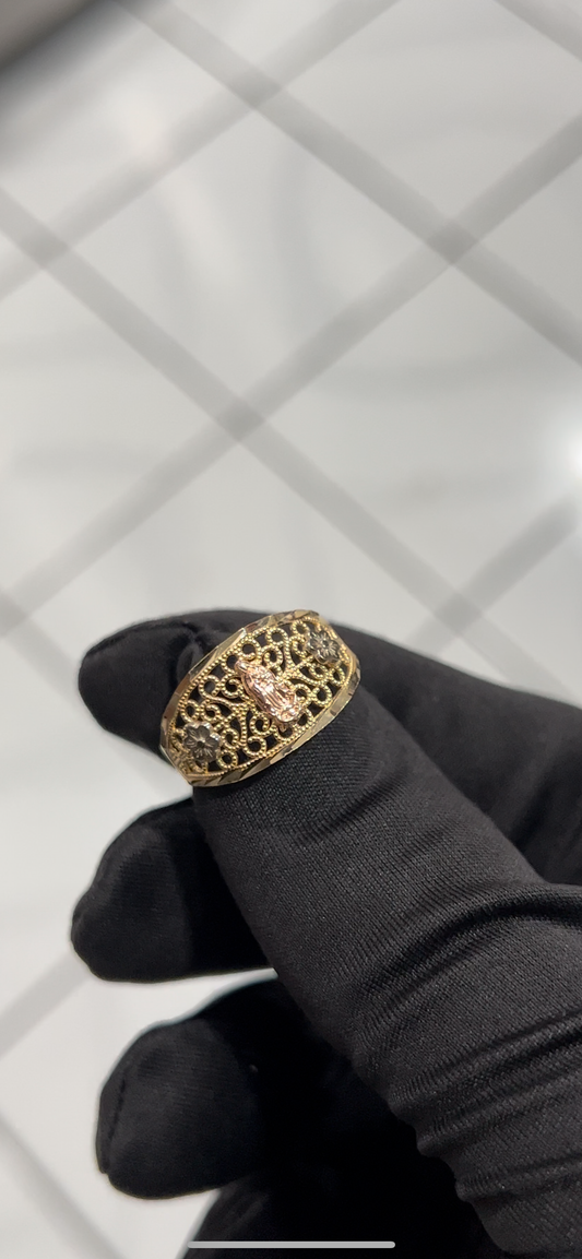 14k real gold virgen Mary ring