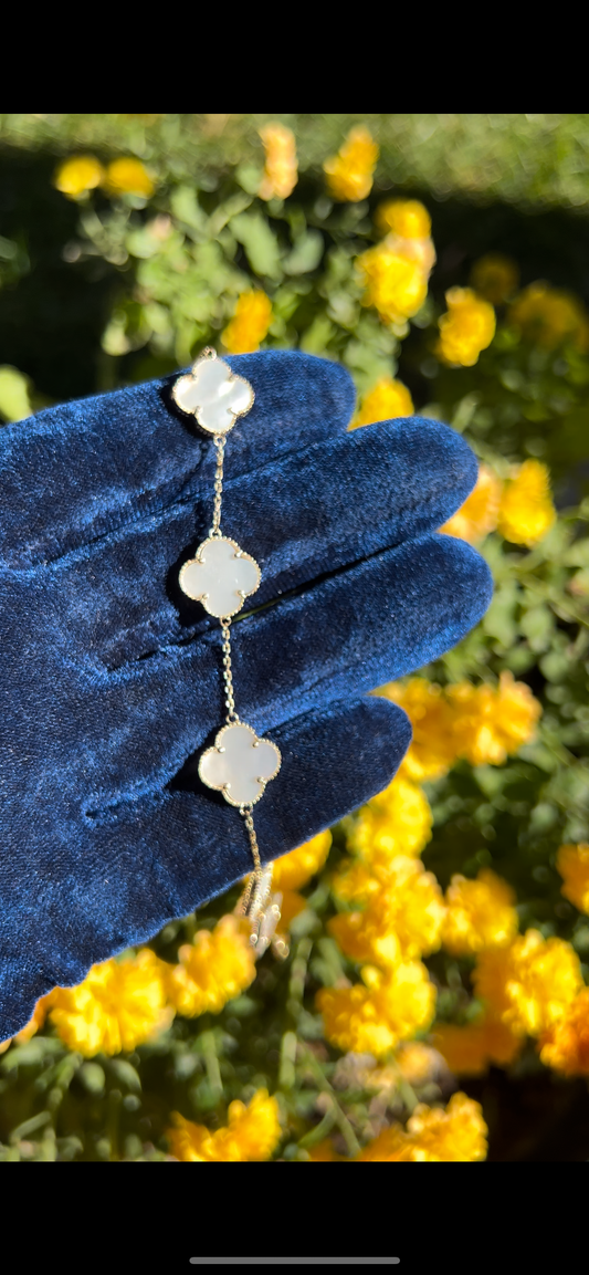 14k real gold mother of pearl edition🍀 van Cleef