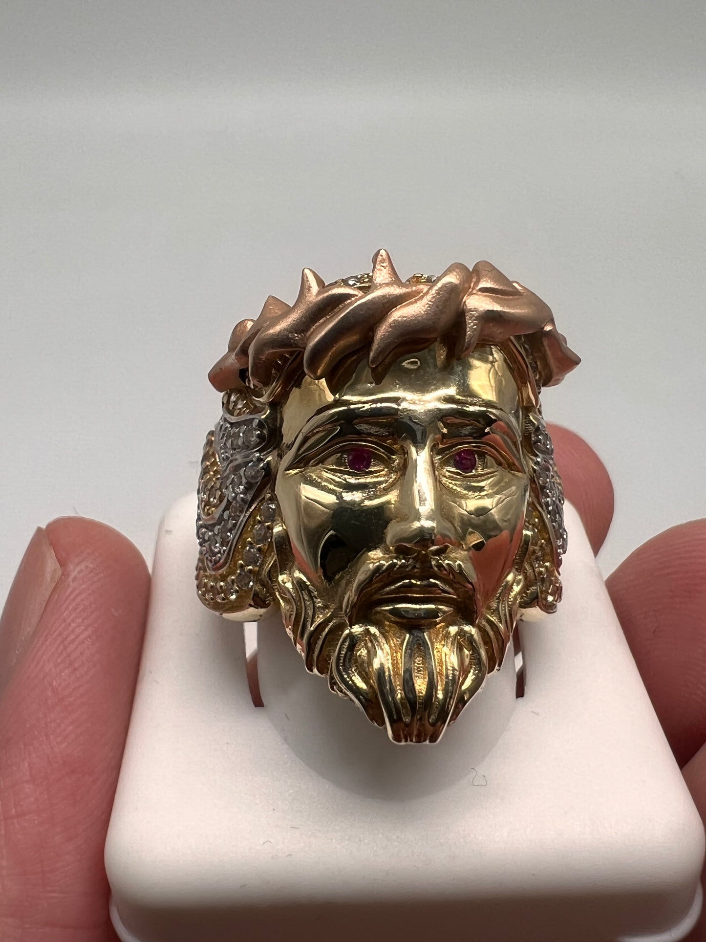 14k real gold Jesus ring