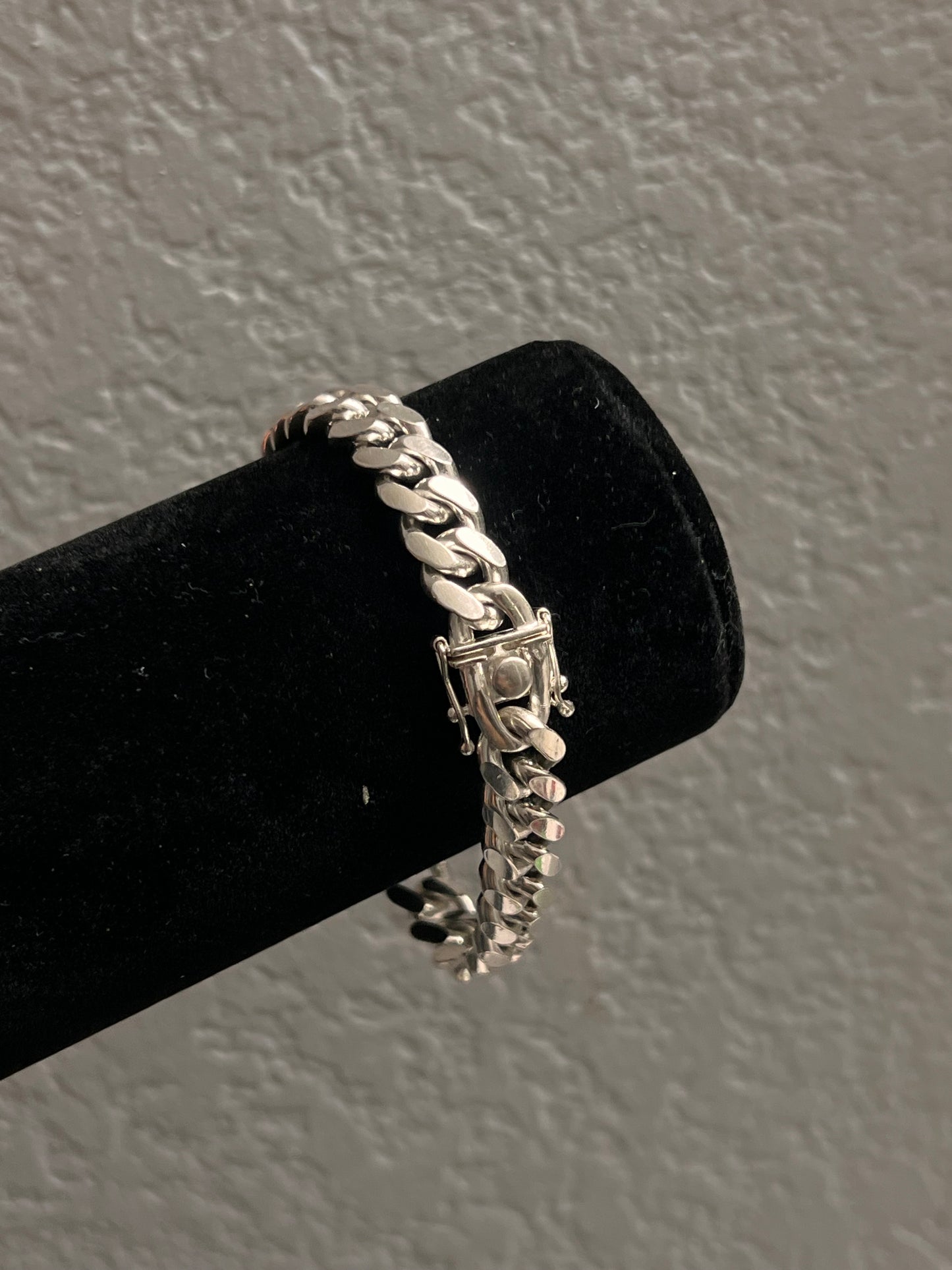 Real silver solid Miami cuban link