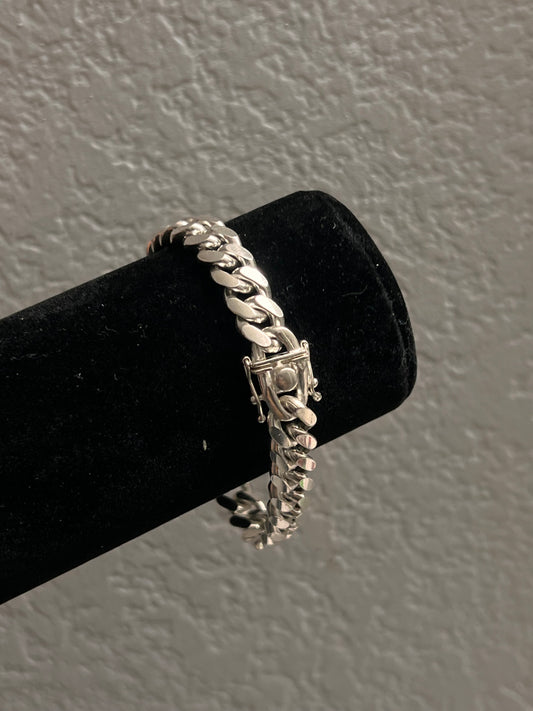 Real silver solid Miami cuban link