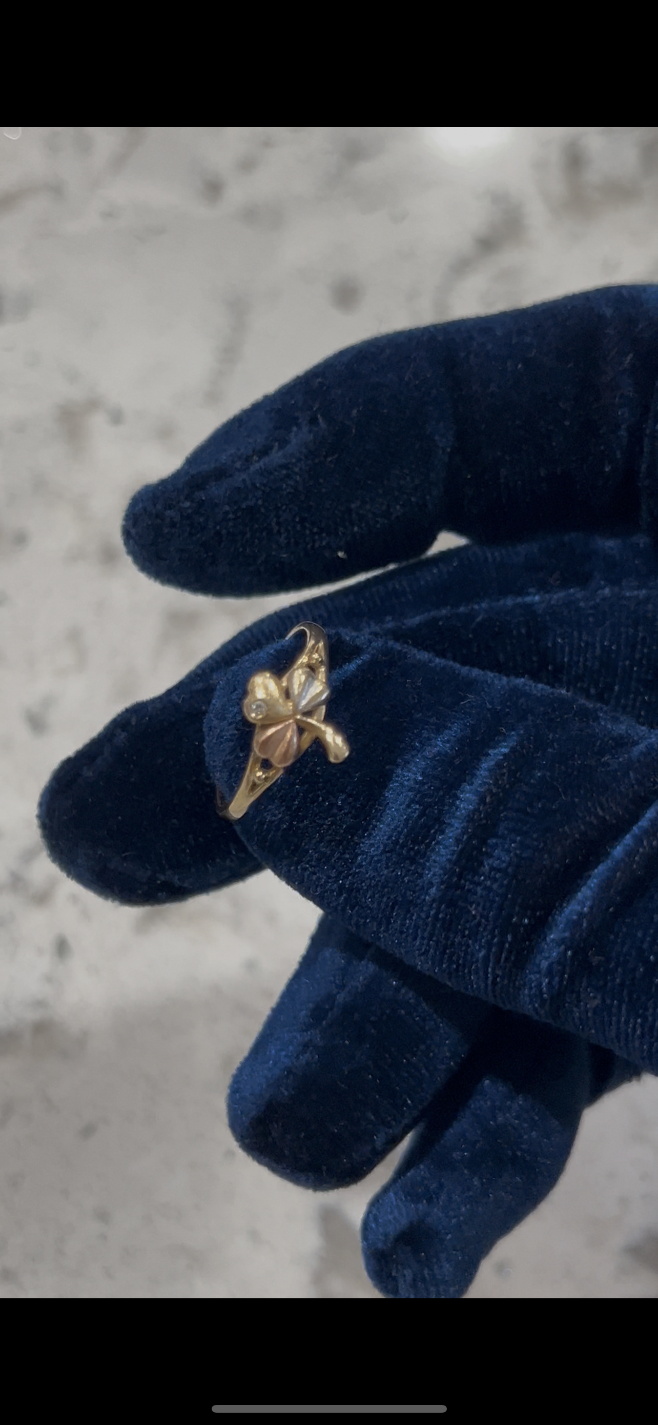 14k real gold clover ring
