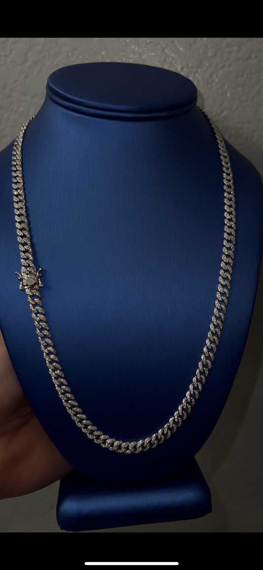 6mm Cuban chain real silver