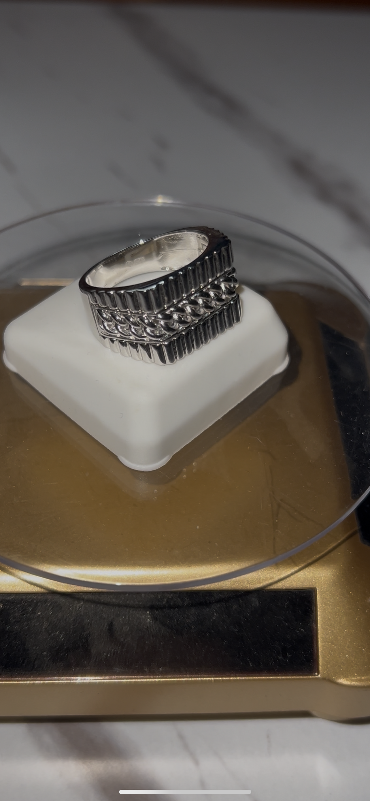Real silver unique ring