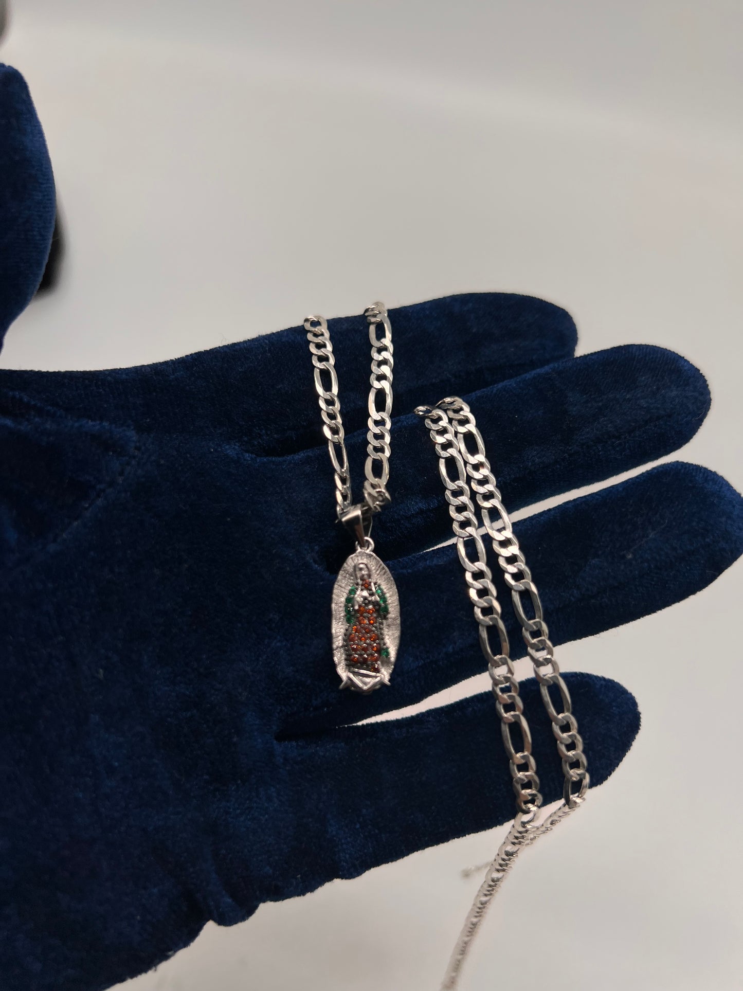 Small virgen Mary set real silver