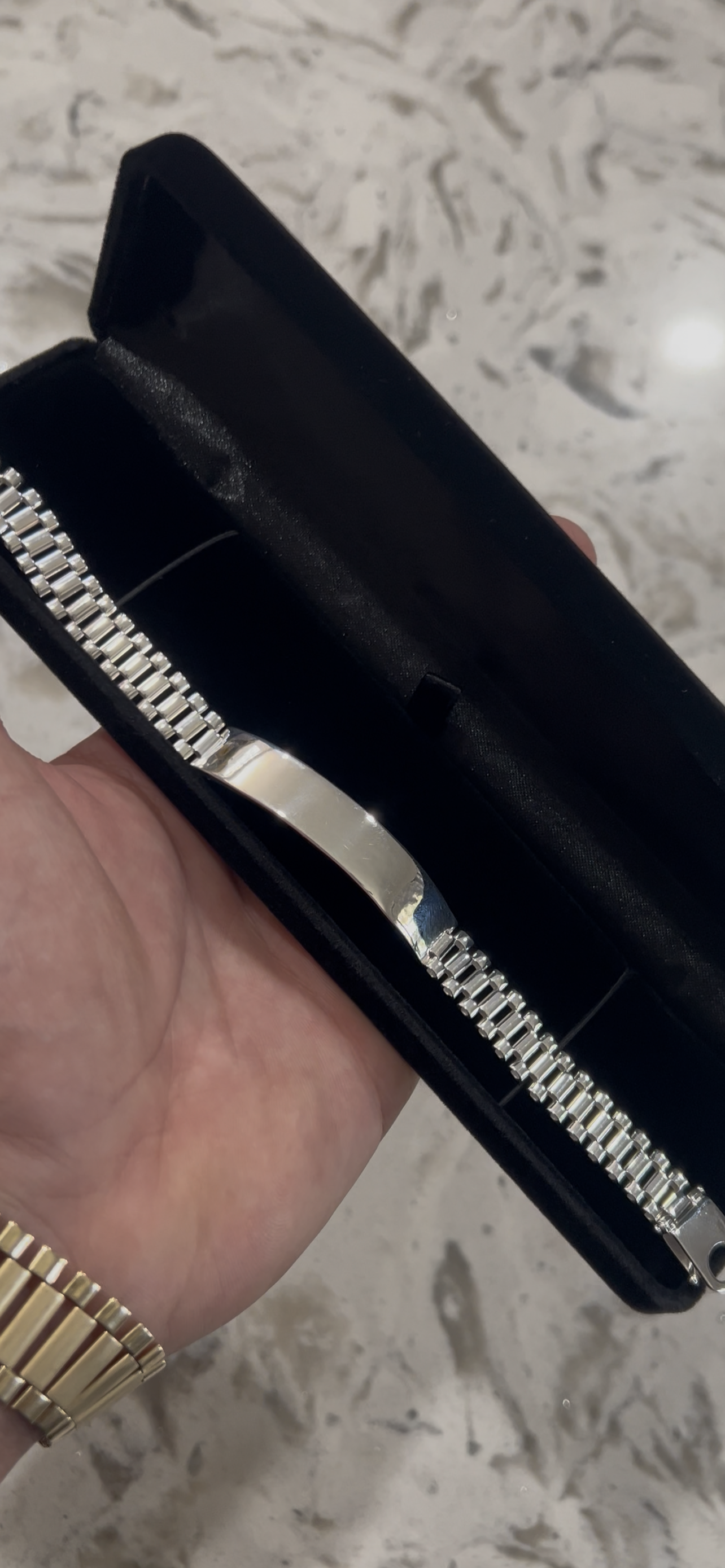 Real silver Rollie ID bracelet