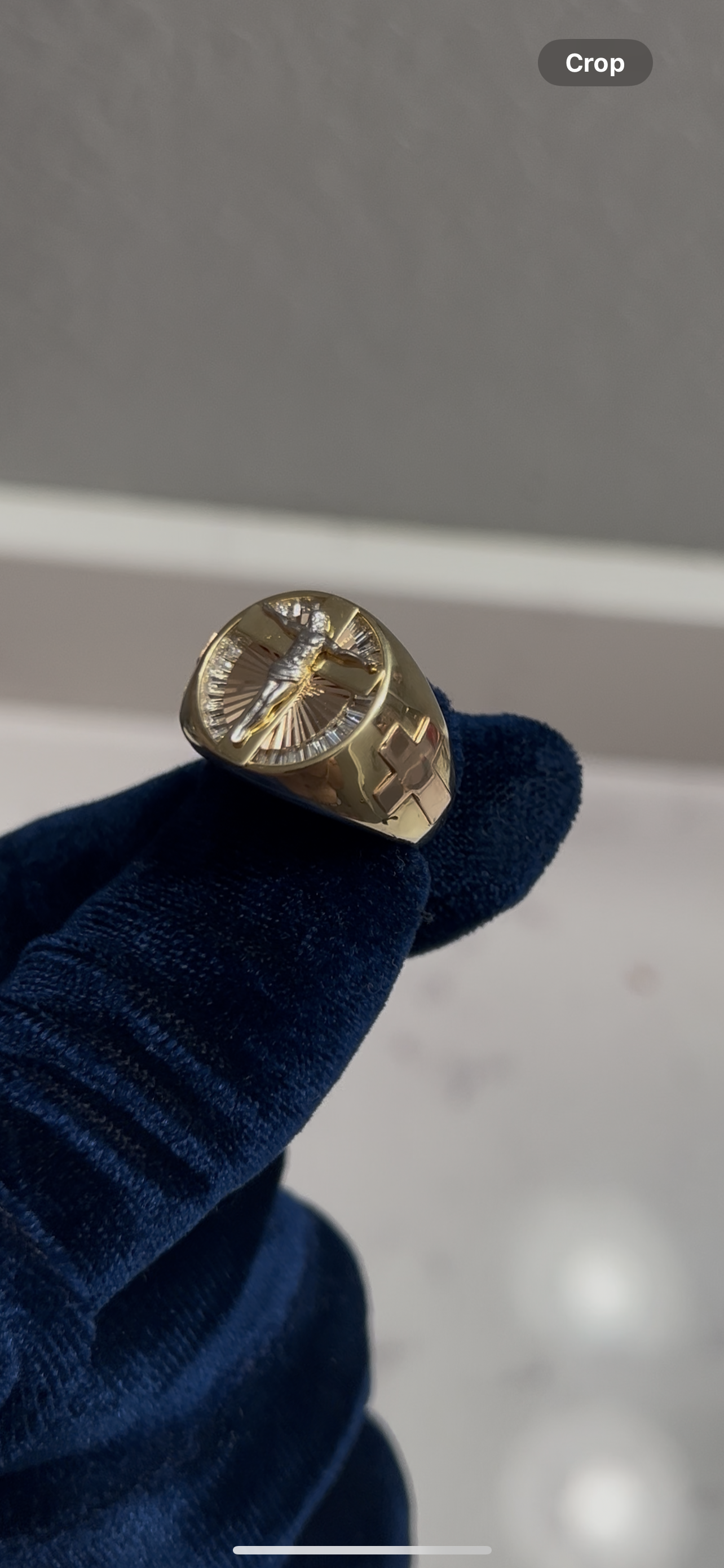 14k real gold beautiful Jesus Ring