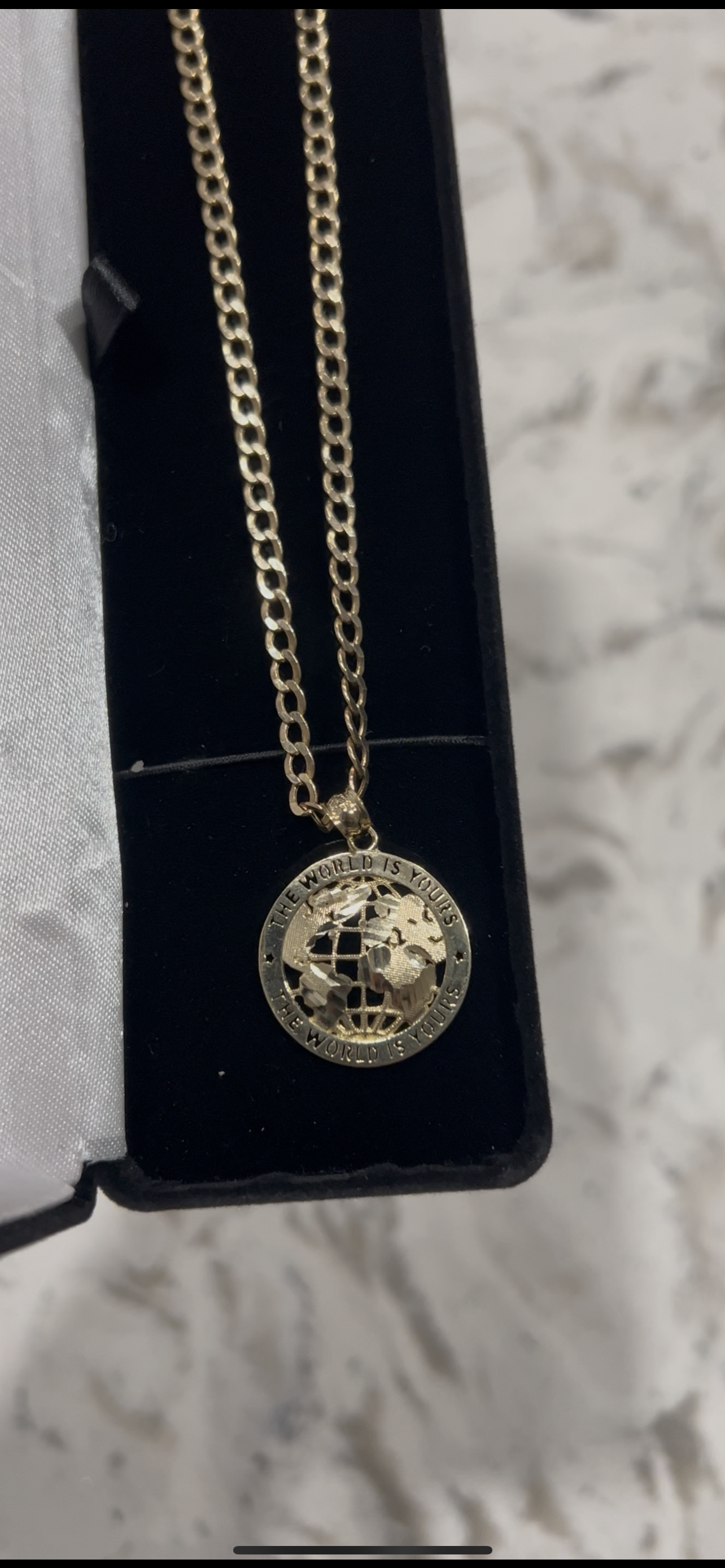 The world is yours chainset 10k real gold