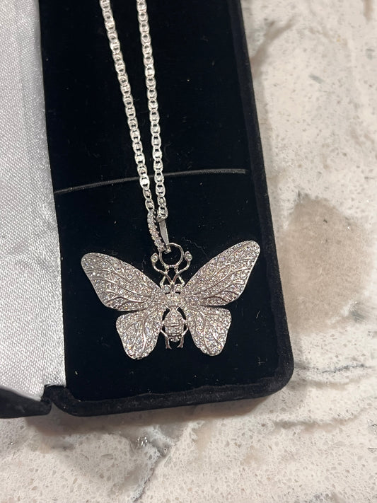 Real silver butterfly set