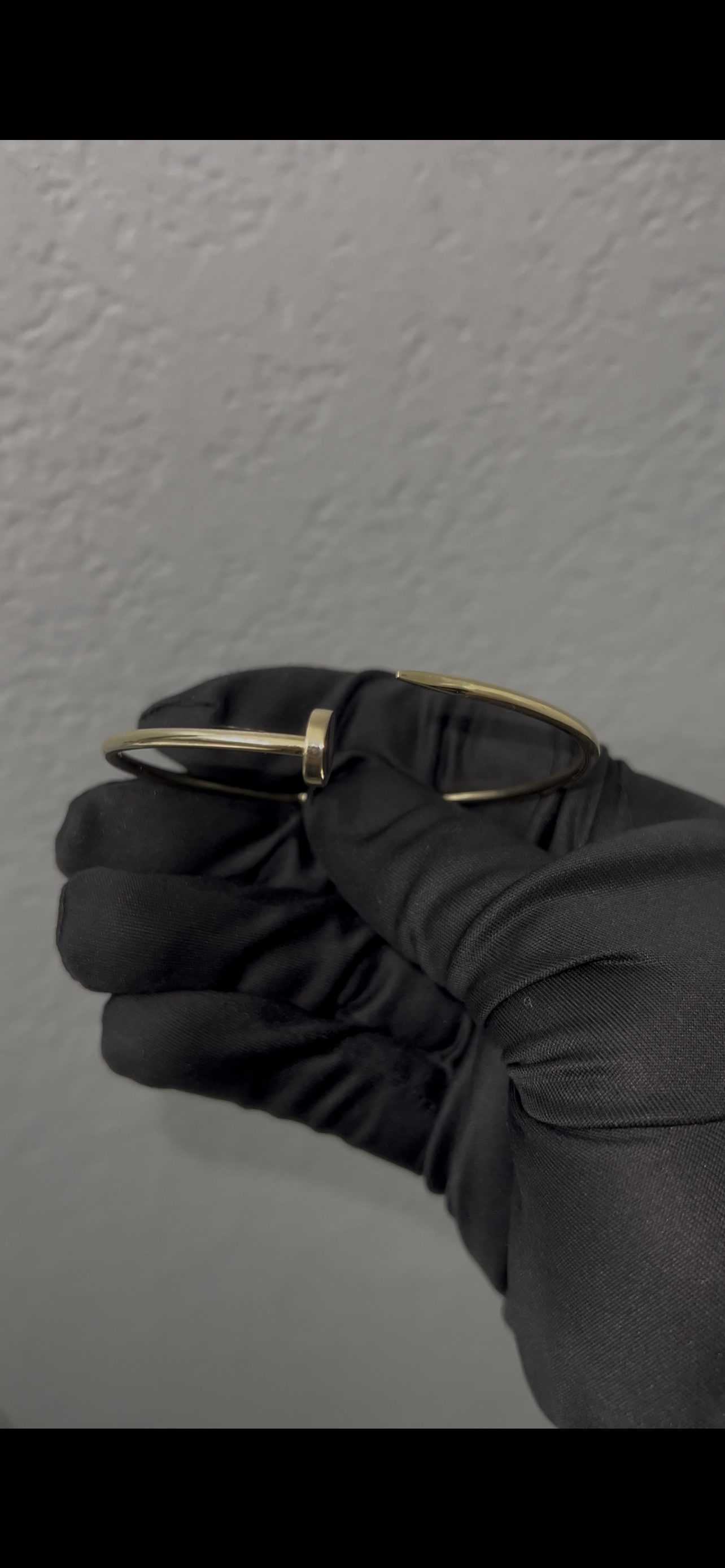 Nail bangle 14k real gold