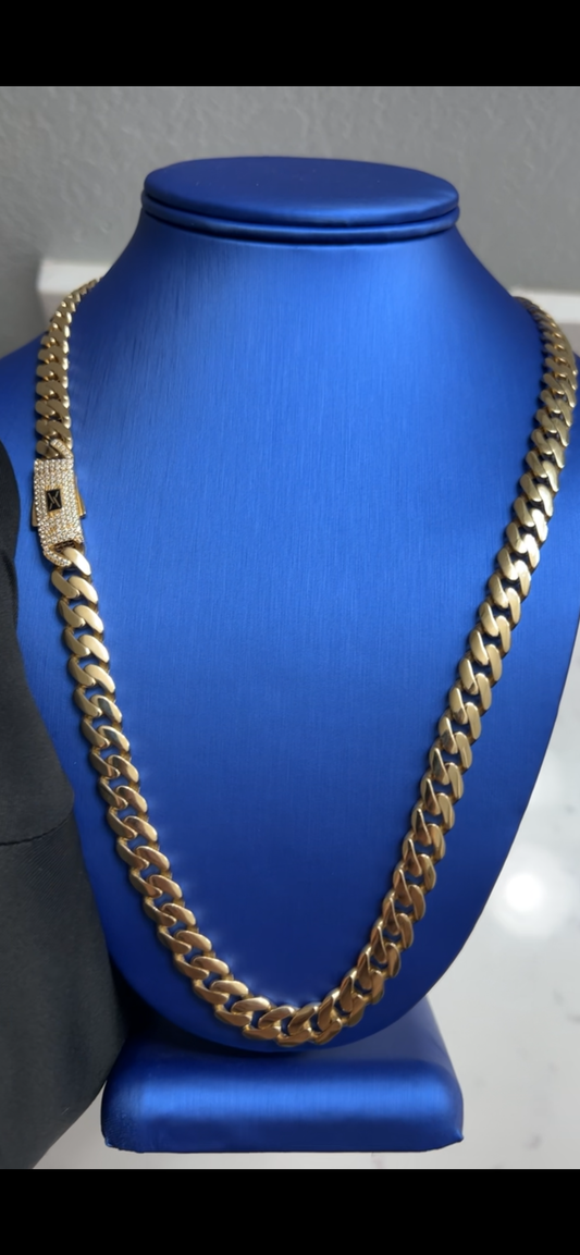 24inch 14k real gold Cuban chain 8mm