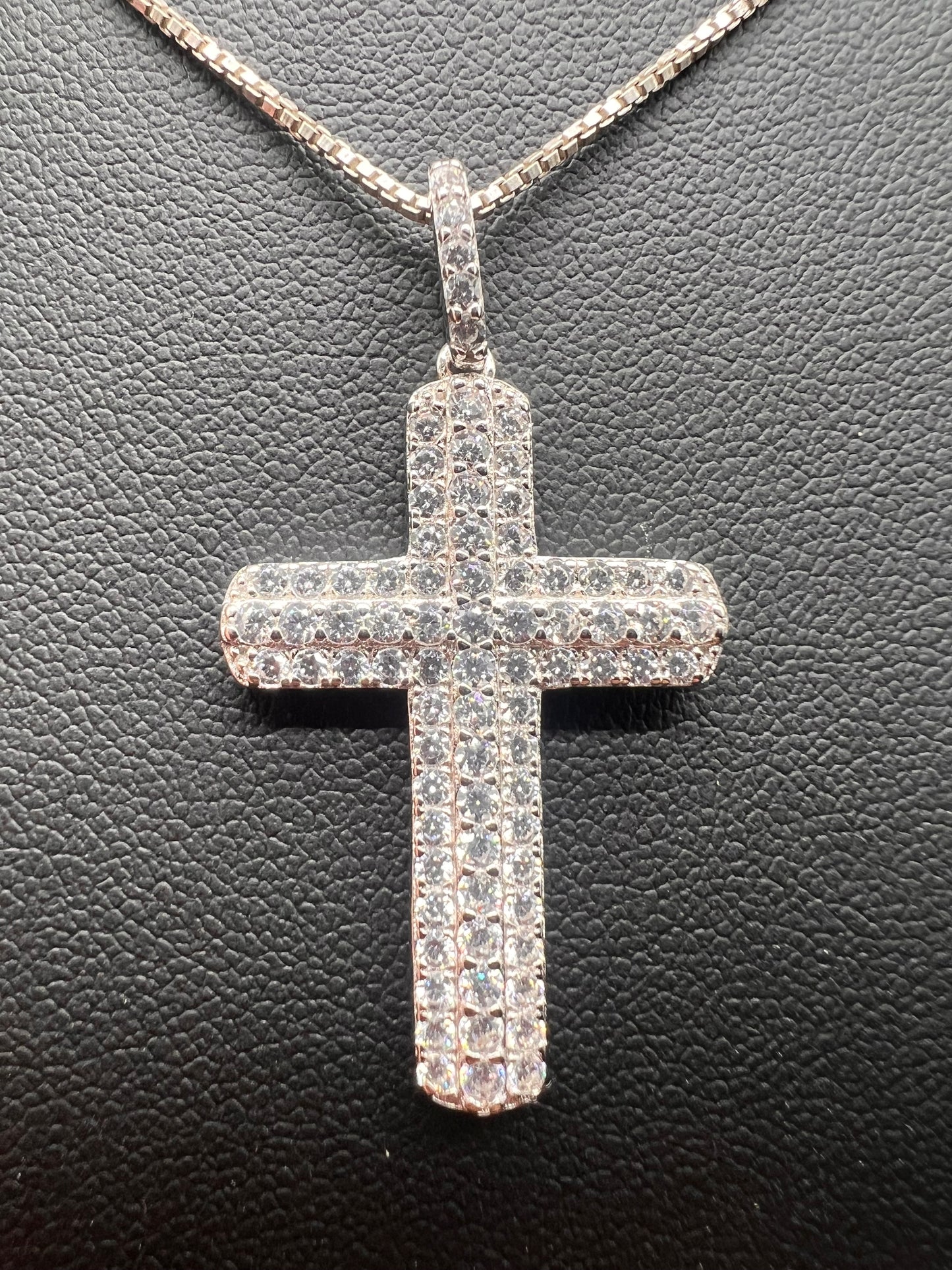 Mini Triple Flooded cross .925 real silver