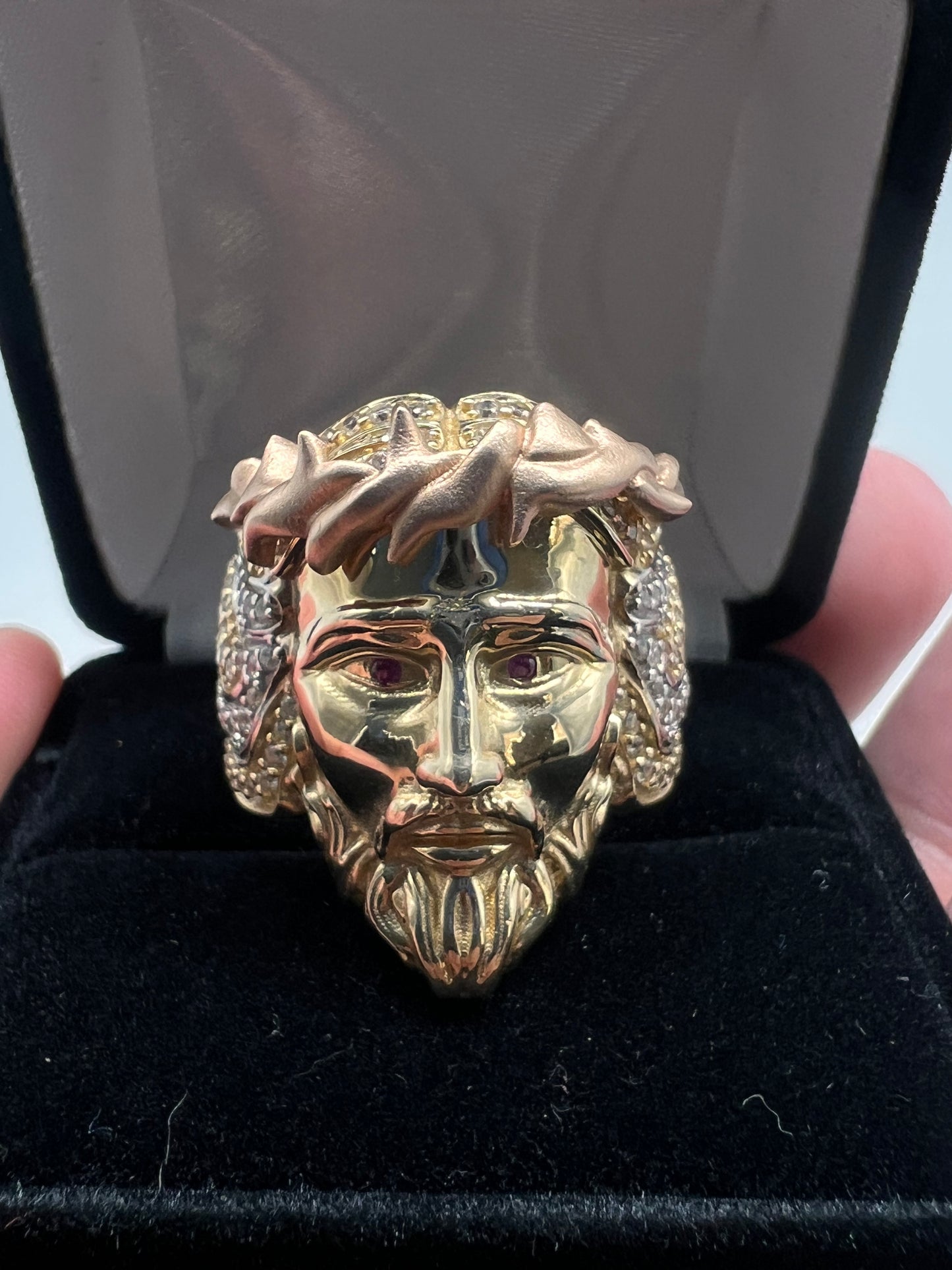 14k real gold Jesus ring