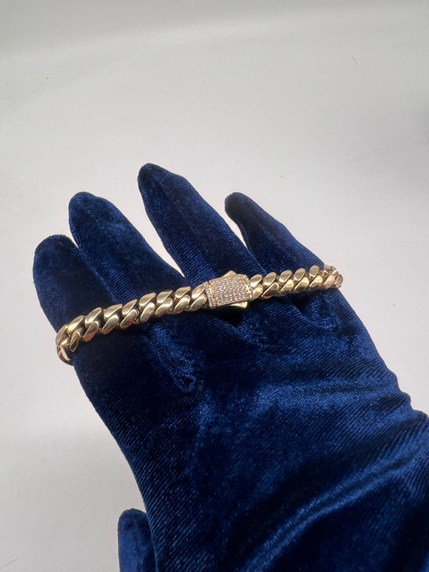 14k real gold San Judas Cuban bracelet