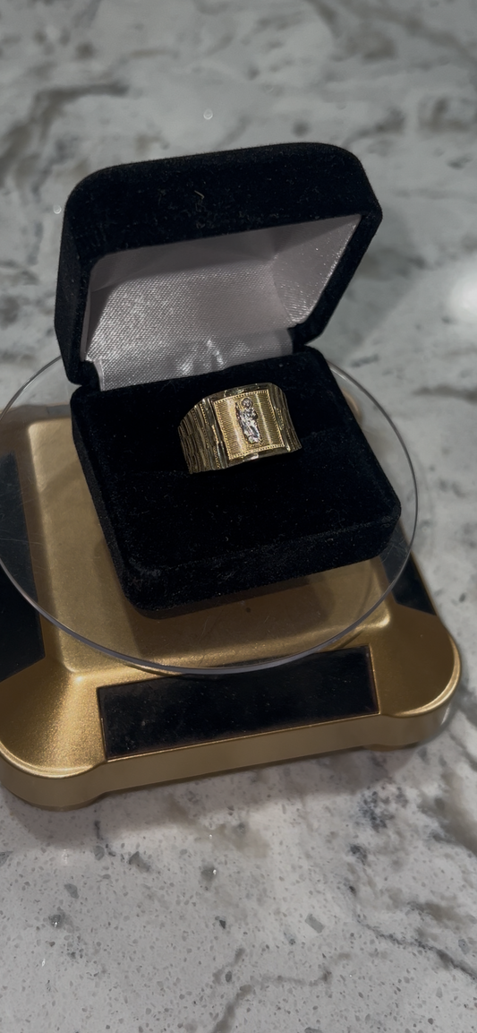 14k real gold San Judas ring