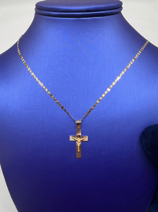 14k real gold small cross set