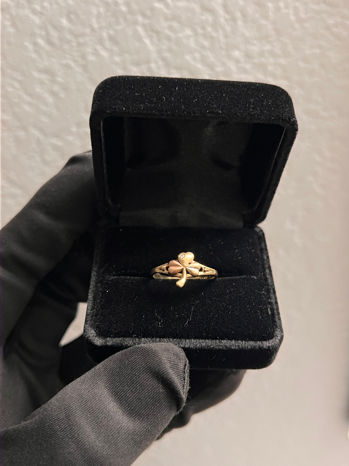 14k real gold clover ring