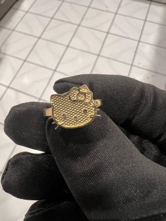 Hello kitty ring 14k real gold
