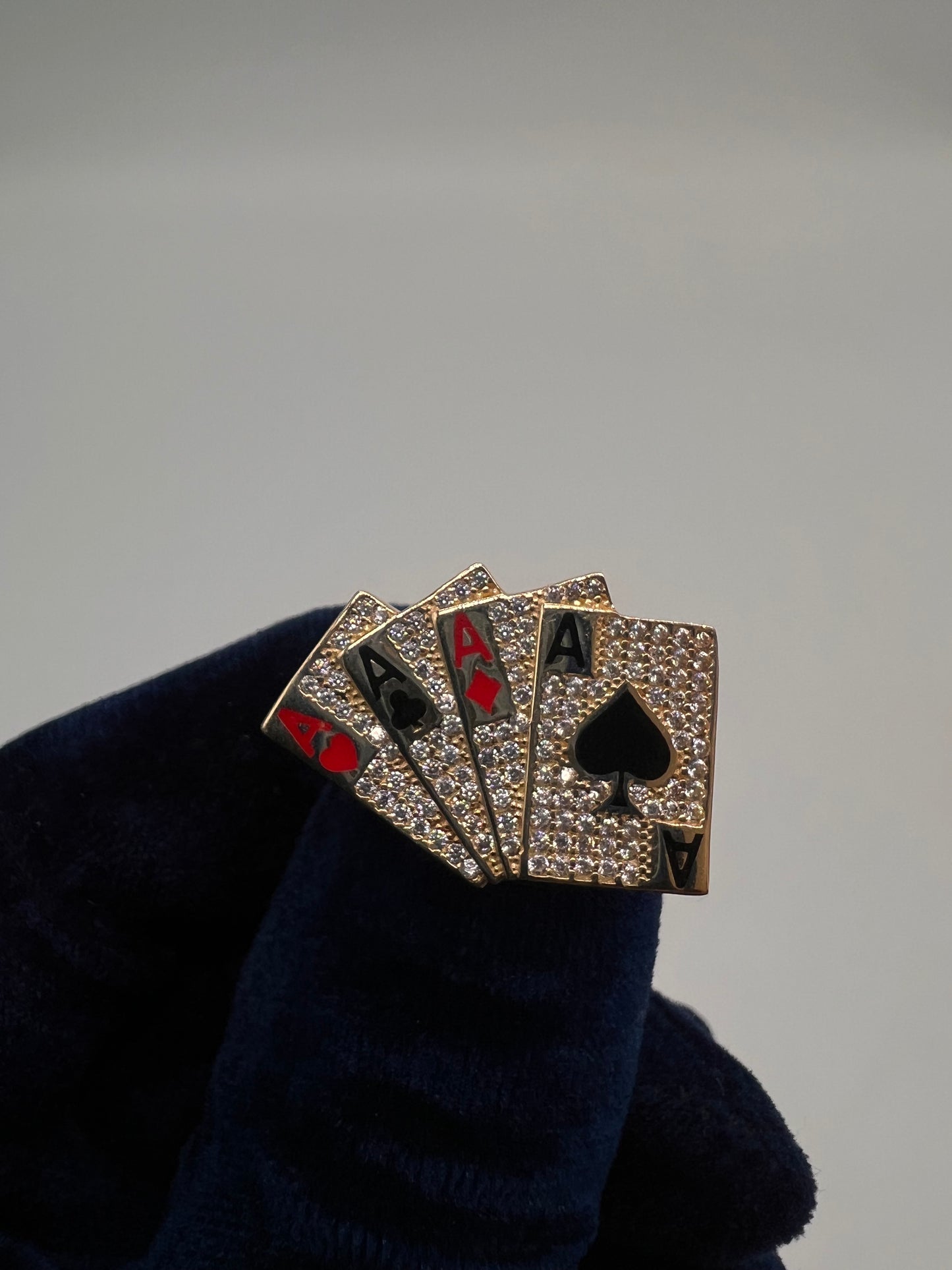 El Ace of spades 14k real gold Ring