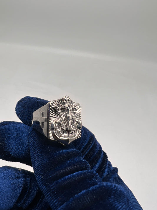 Anchor ring real silver