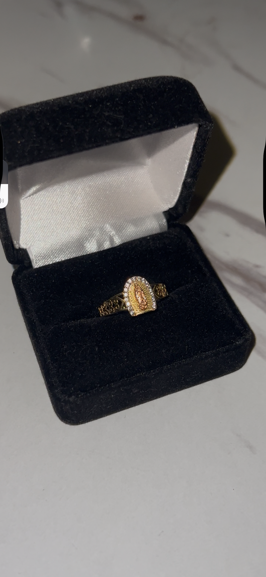 14k real gold virgen Mary ring